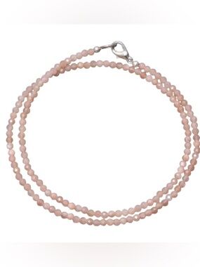 NWOT Peach Moonstone 36” Beaded Necklace